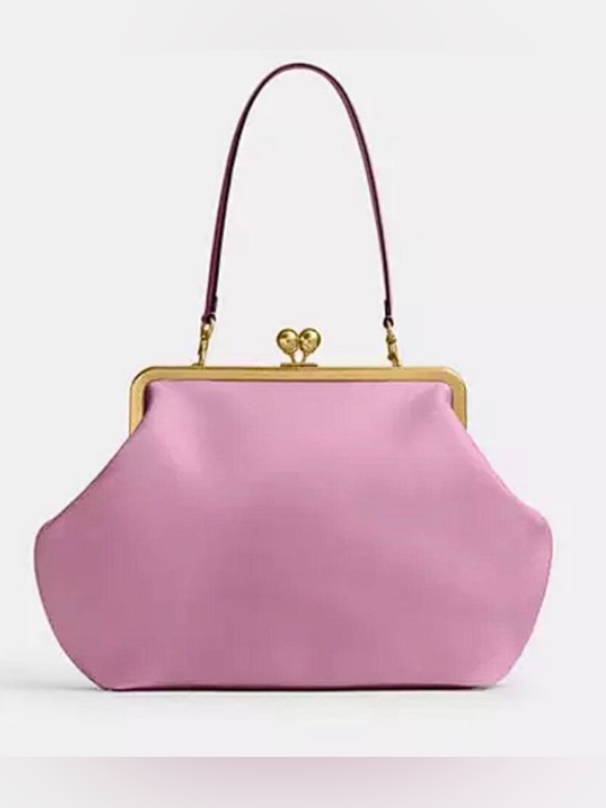 Coach Handbags - ❌SOLD❌ New Coach Kisslock Large Frame Bag Rose Pink Glovetanned Leather